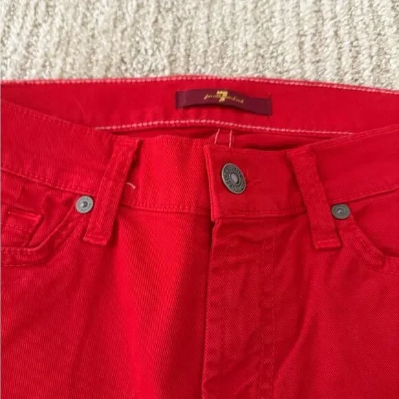 7 for All Mankind Red Women's Skinny Jeans - Picture 4 of 8